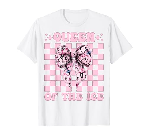 Eiskunstlauf-Eiskunstlauf-Eiskunstlauf-Mädchen T-Shirt Eiskunstlauf-Eiskunstlauf-Eiskunstlauf-Mädchen T-Shirt von Womens Pink Coquette Ribbon Ice Skater Gifts