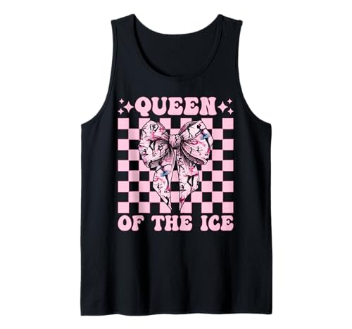 Eiskunstlauf-Eiskunstlauf-Eiskunstlauf-Mädchen Tank Top Eiskunstlauf-Eiskunstlauf-Eiskunstlauf-Mädchen Tank Top von Womens Pink Coquette Ribbon Ice Skater Gifts