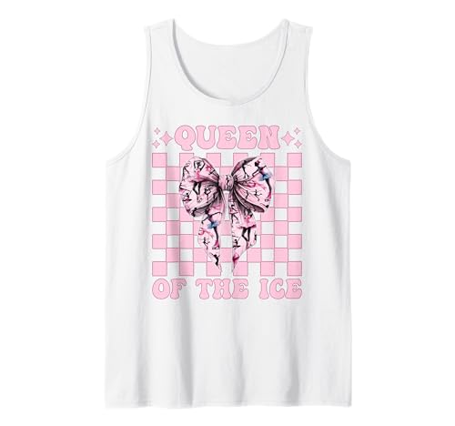 Eiskunstlauf-Eiskunstlauf-Eiskunstlauf-Mädchen Tank Top Eiskunstlauf-Eiskunstlauf-Eiskunstlauf-Mädchen Tank Top von Womens Pink Coquette Ribbon Ice Skater Gifts