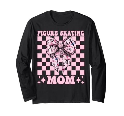 Eiskunstlauf Mama Eiskunstlauf Eiskunstlauf Muttertag Langarmshirt Eiskunstlauf Mama Eiskunstlauf Eiskunstlauf Muttertag Langarmshirt von Womens Pink Coquette Ribbon Ice Skater Gifts