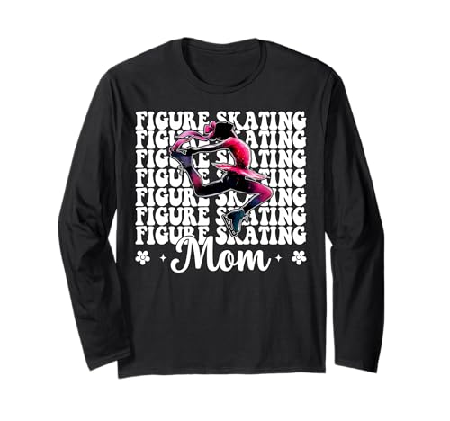 Eiskunstlauf Mama Eiskunstlauf Eiskunstlauf Muttertag Langarmshirt Eiskunstlauf Mama Eiskunstlauf Eiskunstlauf Muttertag Langarmshirt von Womens Pink Coquette Ribbon Ice Skater Gifts