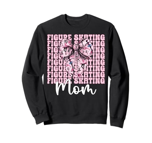 Eiskunstlauf Mama Eiskunstlauf Eiskunstlauf Muttertag Sweatshirt von Womens Pink Coquette Ribbon Ice Skater Gifts