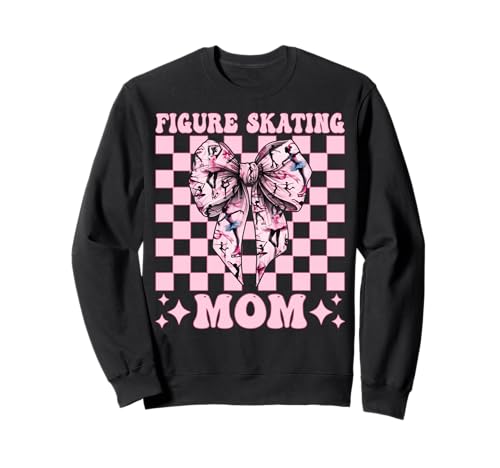 Eiskunstlauf Mama Eiskunstlauf Eiskunstlauf Muttertag Sweatshirt von Womens Pink Coquette Ribbon Ice Skater Gifts