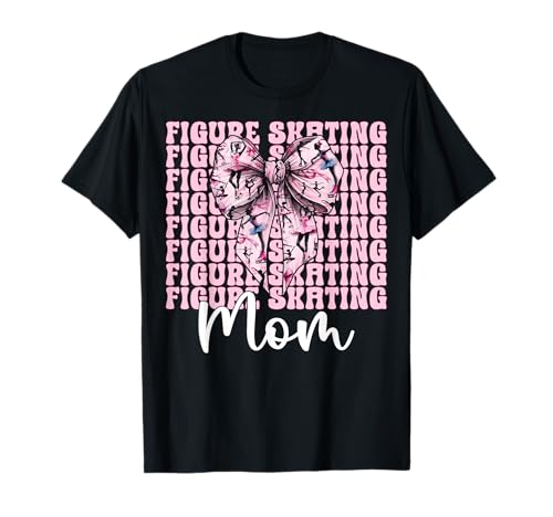 Eiskunstlauf Mama Eiskunstlauf Eiskunstlauf Muttertag T-Shirt Eiskunstlauf Mama Eiskunstlauf Eiskunstlauf Muttertag T-Shirt von Womens Pink Coquette Ribbon Ice Skater Gifts