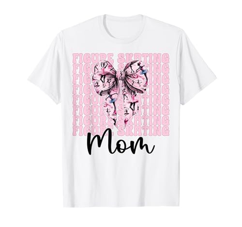 Eiskunstlauf Mama Eiskunstlauf Eiskunstlauf Muttertag T-Shirt Eiskunstlauf Mama Eiskunstlauf Eiskunstlauf Muttertag T-Shirt von Womens Pink Coquette Ribbon Ice Skater Gifts