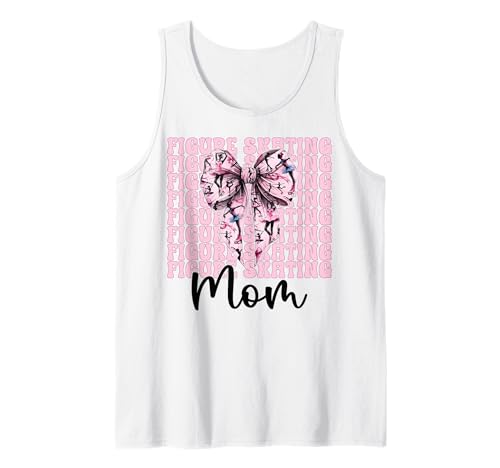 Eiskunstlauf Mama Eiskunstlauf Eiskunstlauf Muttertag Tank Top von Womens Pink Coquette Ribbon Ice Skater Gifts