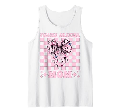 Eiskunstlauf Mama Eiskunstlauf Eiskunstlauf Muttertag Tank Top von Womens Pink Coquette Ribbon Ice Skater Gifts