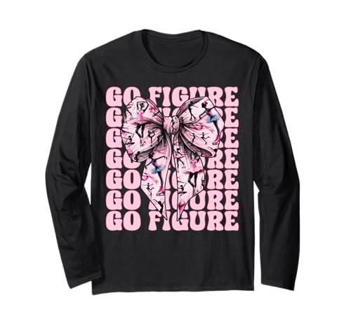 Go Eiskunstlauf Eiskunstlauf Eiskunstlauf Mädchen Kokette Langarmshirt Go Eiskunstlauf Eiskunstlauf Eiskunstlauf Mädchen Kokette Langarmshirt von Womens Pink Coquette Ribbon Ice Skater Gifts