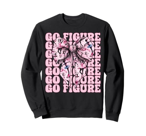 Go Eiskunstlauf Eiskunstlauf Eiskunstlauf Mädchen Kokette Sweatshirt Go Eiskunstlauf Eiskunstlauf Eiskunstlauf Mädchen Kokette Sweatshirt von Womens Pink Coquette Ribbon Ice Skater Gifts