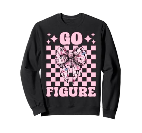 Go Eiskunstlauf Eiskunstlauf Eiskunstlauf Mädchen Kokette Sweatshirt Go Eiskunstlauf Eiskunstlauf Eiskunstlauf Mädchen Kokette Sweatshirt von Womens Pink Coquette Ribbon Ice Skater Gifts