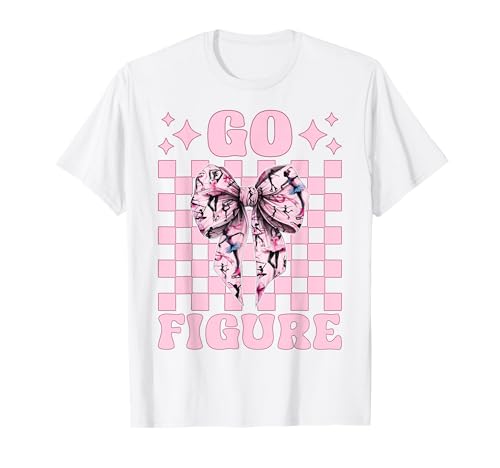 Go Eiskunstlauf Eiskunstlauf Eiskunstlauf Mädchen Kokette T-Shirt Go Eiskunstlauf Eiskunstlauf Eiskunstlauf Mädchen Kokette T-Shirt von Womens Pink Coquette Ribbon Ice Skater Gifts
