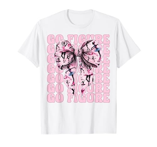 Go Eiskunstlauf Eiskunstlauf Eiskunstlauf Mädchen Kokette T-Shirt von Womens Pink Coquette Ribbon Ice Skater Gifts