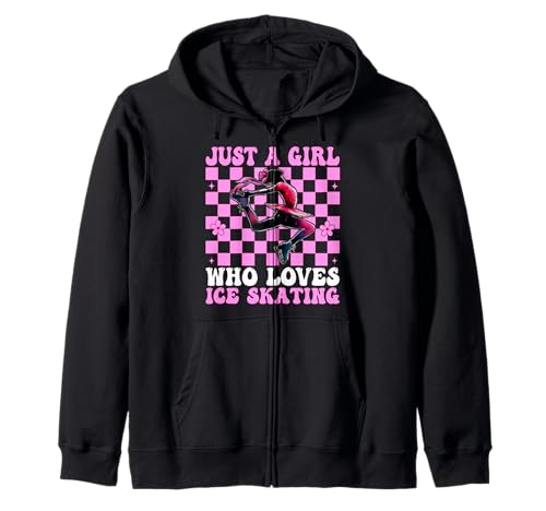 Just a Girl Who Loves Ice Skating Eiskunstlauf Eisläuferin Kapuzenjacke Just a Girl Who Loves Ice Skating Eiskunstlauf Eisläuferin Kapuzenjacke von Womens Pink Coquette Ribbon Ice Skater Gifts