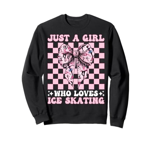 Just a Girl Who Loves Ice Skating Eiskunstlauf Eisläuferin Sweatshirt Just a Girl Who Loves Ice Skating Eiskunstlauf Eisläuferin Sweatshirt von Womens Pink Coquette Ribbon Ice Skater Gifts