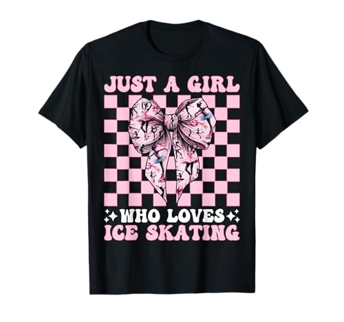 Just a Girl Who Loves Ice Skating Eiskunstlauf Eisläuferin T-Shirt Just a Girl Who Loves Ice Skating Eiskunstlauf Eisläuferin T-Shirt von Womens Pink Coquette Ribbon Ice Skater Gifts