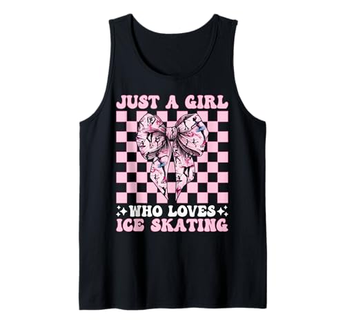 Just a Girl Who Loves Ice Skating Eiskunstlauf Eisläuferin Tank Top Just a Girl Who Loves Ice Skating Eiskunstlauf Eisläuferin Tank Top von Womens Pink Coquette Ribbon Ice Skater Gifts