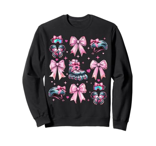 Coquette Bow Inlineskating Rollerblades Mädchen Sweatshirt von Womens Pink Coquette Ribbon Inline Skater Gifts