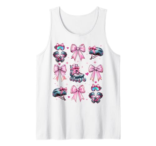 Coquette Bow Inlineskating Rollerblades Mädchen Tank Top Coquette Bow Inlineskating Rollerblades Mädchen Tank Top von Womens Pink Coquette Ribbon Inline Skater Gifts