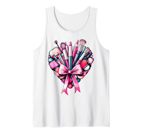Coquette Bow Makeup Artist MUA Girl Mom Mama Muttertag Tank Top von Womens Pink Coquette Ribbon MUA Beautician Gifts