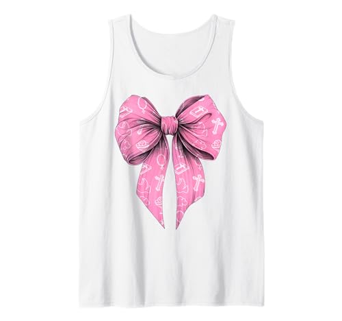 Kokette Schleife Jugend Pastor Preacher Bibel Kreuz Mädchen Mama Tank Top Kokette Schleife Jugend Pastor Preacher Bibel Kreuz Mädchen Mama Tank Top von Womens Pink Coquette Ribbon Pastor Christian Gifts