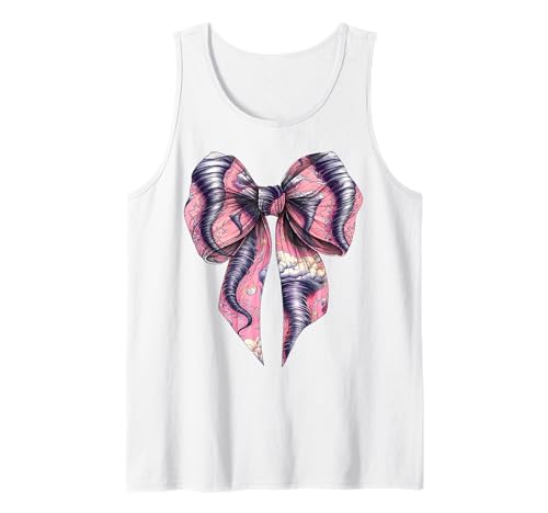 Coquette Bow Storm Chaser Storm Chasing Tornado Mädchen Mama Tank Top von Womens Pink Coquette Ribbon Storm Chaser Gifts