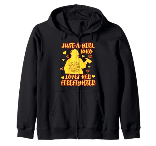 Süß, nur EIN Mädchen, das ihre Feuerwehrfrau und Freundin liebt Kapuzenjacke von Womens Proud Firefighter Supporter & Fireman Wife