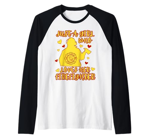 Süß, nur EIN Mädchen, das ihre Feuerwehrfrau und Freundin liebt Raglan von Womens Proud Firefighter Supporter & Fireman Wife