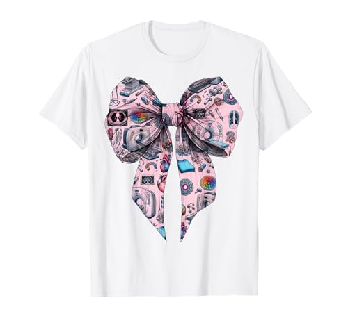 Coquette Bow Ct Radiographin Radiographie Rad Tech X-Ray Girl T-Shirt von Womens Radiology Coquette Ribbon CT MRT Gifts