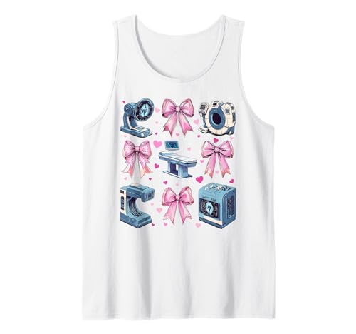 Coquette Bow Ct Radiographin Radiographie Rad Tech X-Ray Girl Tank Top von Womens Radiology Coquette Ribbon CT MRT Gifts