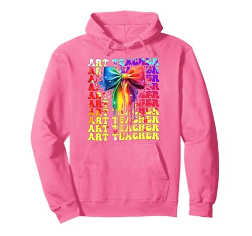 Kunstlehrerin, zurück zur Schule, Rainbow Paint, für Mädchen, Kokettenbogen Pullover Hoodie von Womens Rainbow Coquette Bow Art Teacher Gifts