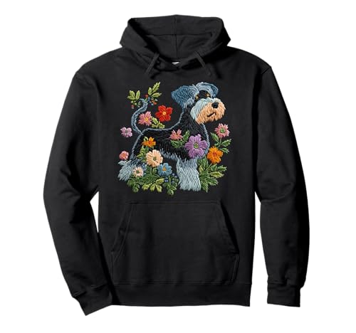Schnauzer Blume Lustig Hund Silhouette Floral Damen Herren Pullover Hoodie Schnauzer Blume Lustig Hund Silhouette Floral Damen Herren Pullover Hoodie von Womens Schnauzer Dog Floral Mom Mothers Day