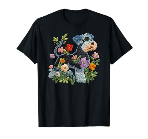Schnauzer Blume Lustig Hund Silhouette Floral Damen Herren T-Shirt Schnauzer Blume Lustig Hund Silhouette Floral Damen Herren T-Shirt von Womens Schnauzer Dog Floral Mom Mothers Day