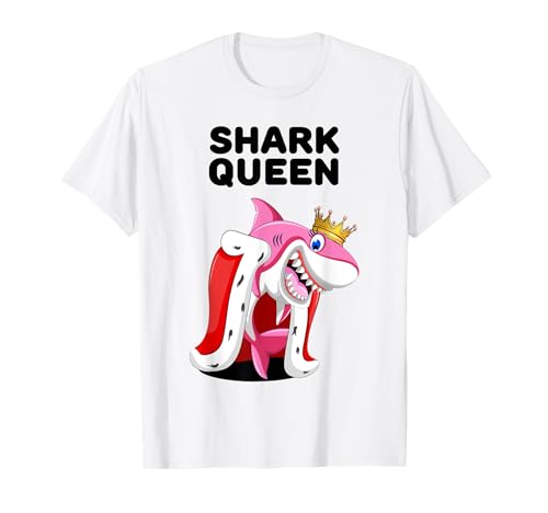 Shark Queen | Mädchen Hai T-Shirt | Damen Hai T-Shirt Shark Queen | Mädchen Hai T-Shirt | Damen Hai T-Shirt von Womens Shark Shirts for Girls