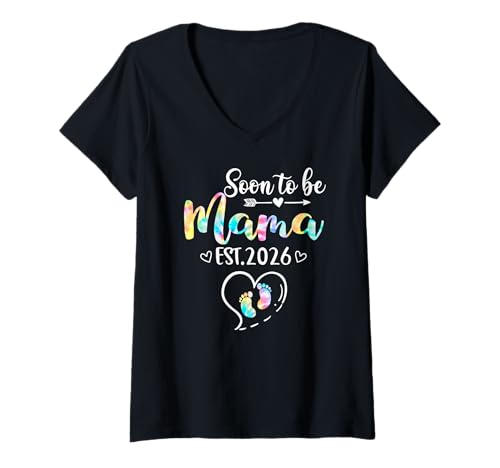 Damen Bald Mama est 2026 für die Neue Mama T-Shirt mit V-Ausschnitt Damen Bald Mama est 2026 für die Neue Mama T-Shirt mit V-Ausschnitt von Womens Soon To Be Mama est 2026 Mother