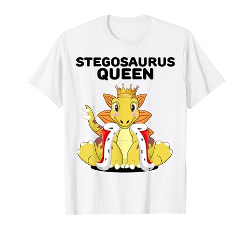 Stegosaurus Queen T-Shirt für Damen | Mädchen Stegosaurus T-Shirt Stegosaurus Queen T-Shirt für Damen | Mädchen Stegosaurus T-Shirt von Womens Stegosaurus Shirts for Girls