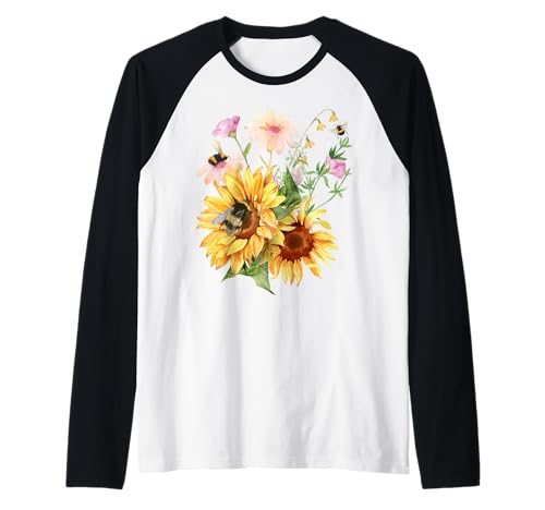 Süße Honigbienen und Blumen Damen & Mädchen Sommer Sonnenblumen Raglan Süße Honigbienen und Blumen Damen & Mädchen Sommer Sonnenblumen Raglan von Womens Vintage Flowers Spring Flower Aesthetic