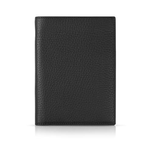 Womo Herren Geldbörse Vert mit Münzhalter. Natürliches Kalbsleder. Schwarz Reisezubehör-Reisepass-Tasche von Womo