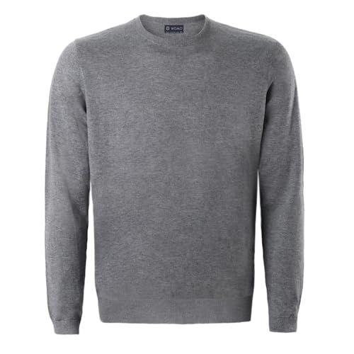 Womo Herren Pullover mit Rundhalsausschnitt Grau Anthrazit T-Shirt, S-XXL von Womo