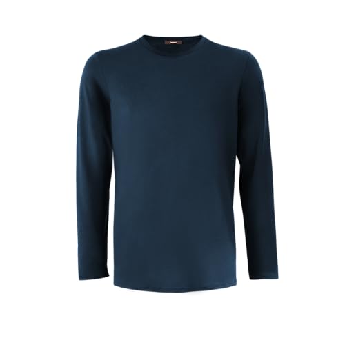 Womo Herren Sleepwear Schlafanzug Hose Baumwolle Leinen Streifen Hellblau XL Pyjamahose, Türkis von Womo