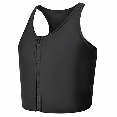Wonababi Binder Brust für Transgender, Binder Trans Reißverschluss halbe Länge bequemes flaches Oberteil für Gynäkomastie Kompressionshemden Cosplay FTM Binder BH Wonababi Binder Brust für Transgender, Binder Trans Reißverschluss halbe Länge bequemes flaches Oberteil für Gynäkomastie Kompressionshemden Cosplay FTM Binder BH von Wonababi