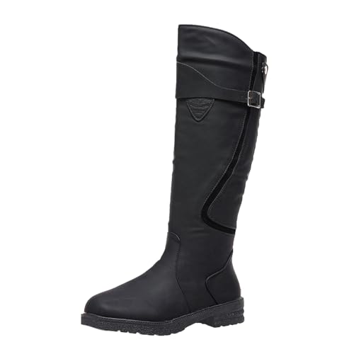 Wonafa Flache Stiefel für Damen, kniehohe Stiefel für Damen, Reitstiefel aus Kunstleder, klassische Stiefel, Schwarz , 43 EU Wonafa Flache Stiefel für Damen, kniehohe Stiefel für Damen, Reitstiefel aus Kunstleder, klassische Stiefel, Schwarz , 43 EU von Wonafa