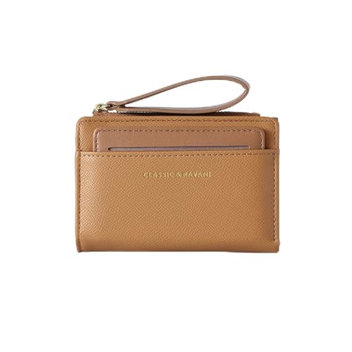 WondFans Freudeshaus Multifunktionale Geldbörse mit Reißverschluss und Kartenfächern (Brown) von WondFans