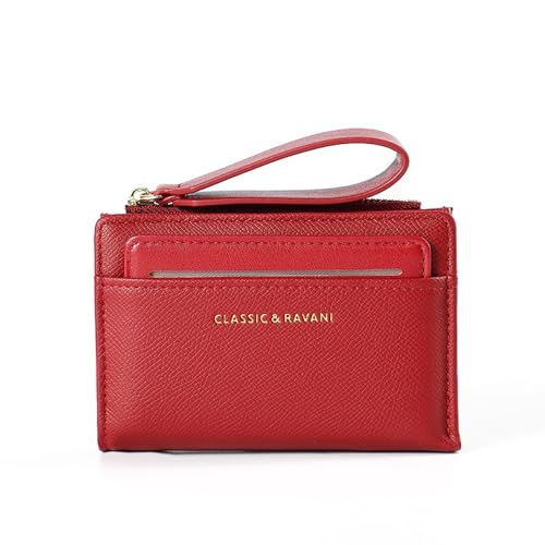 WondFans Freudeshaus Multifunktionale Geldbörse mit Reißverschluss und Kartenfächern (Weinrot) von WondFans