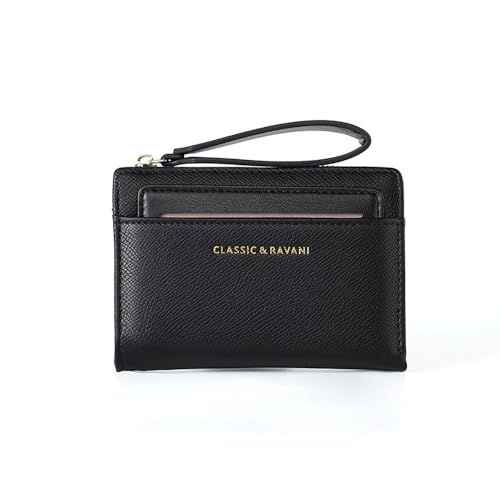 WondFans Freudeshaus Multifunktionale Geldbörse mit Reißverschluss und Kartenfächern (schwarz) von WondFans