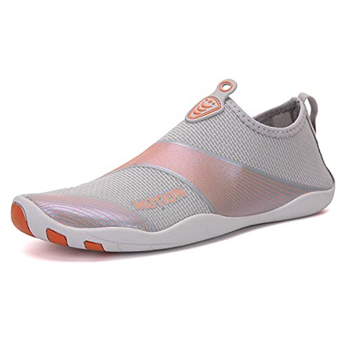 Wondamo Badeschuhe Wasserschuhe Strandschuhe Schnell Trocknend Schwimmschuhe Breathable rutschfest Fitnessschuhe Aquaschuhe Surfschuhe für Herren Damen (88Orange, Numeric_36) von Wondamo