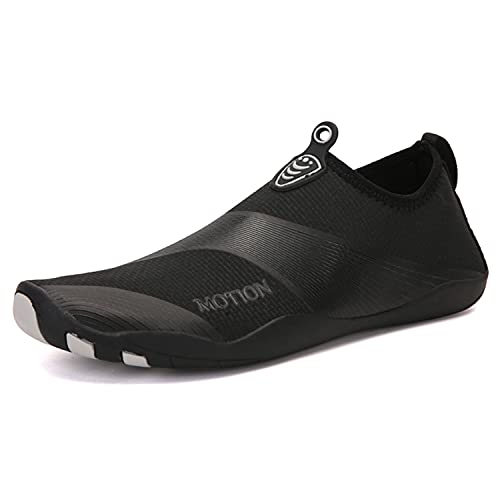 Wondamo Badeschuhe Wasserschuhe Strandschuhe Schnell Trocknend Schwimmschuhe Breathable rutschfest Fitnessschuhe Aquaschuhe Surfschuhe für Herren Damen (88Schwarz, Numeric_36) von Wondamo