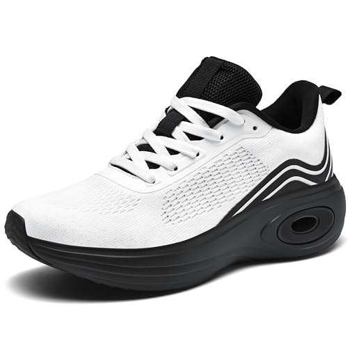 Wondamo Sneaker Damen Walkingschuhe Mesh Leichte Atmungsaktiv Outdoor Turnschuhe Sportschuhe Fitnessschuhe Laufschuhe mit Dämpfung,Schwarz Weiß,40EU von Wondamo