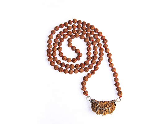 Wonder Care Authentic Rudraksh Mala mit Mukhi-Perle - Echte Himalaya-Rudraksha-Samen Religiöse Ornament Rosenkranz Japa Mala Halskette - Importiert aus Nepal [1 Mukhi] von Wonder Care