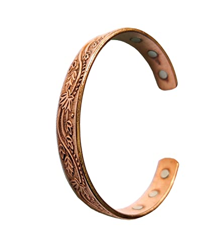 Wonder Care Armband aus reinem Kupfer für Damen und Herren, Copper Kada für Herren, magnetisches Kupferband mit Samtetui und Geschenkbox von Wonder Care