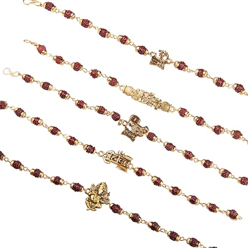 Wonder Care Rakhi For Rakshabandhan Designer Rudraksha Rakhi für Bhaiya und Bhabi Raksha Bandhan Paar Rakhi Set mit 5 Geschenken für Bruder und Bhabhi von Wonder Care